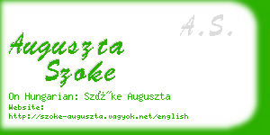 auguszta szoke business card